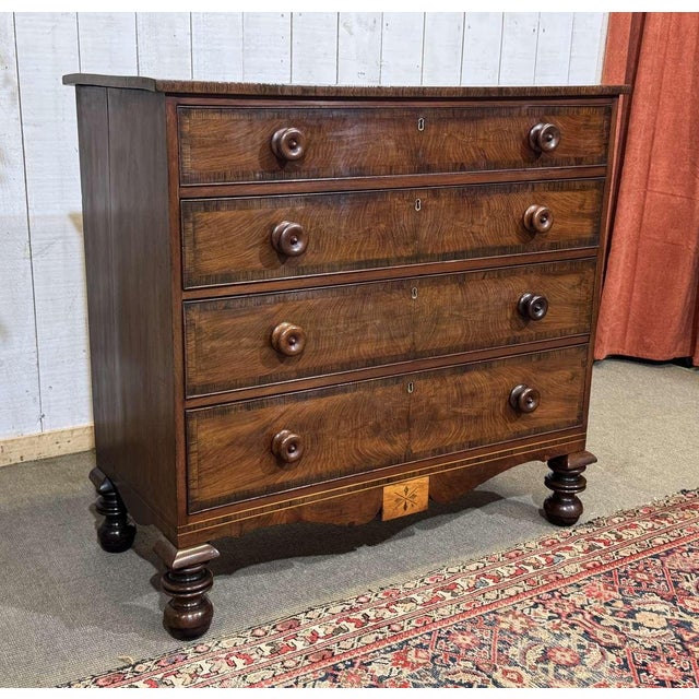 19th Century Victorian English Mahogany Chest of Drawers For Sale - Image 9 of 18