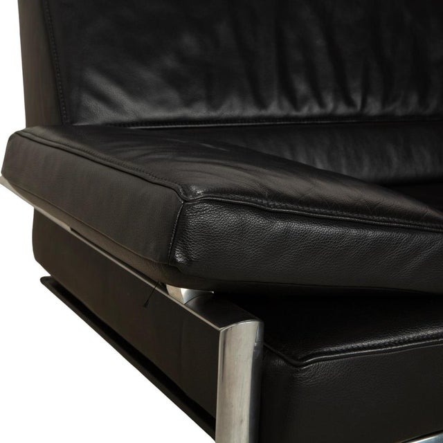 Black Leather Two-Seater Armchair Black Sofas with Manual Function from Jori, Set of 2 For Sale - Image 12 of 18