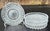 Mid-Century Modern Vintage Mid-Century Modern Clear Pressed Glass Coasters Set of 4 Starburst Diamond Point For Sale - Image 3 of 5