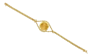 Lady Liberty US Coin Bracelet with Fluted Bezel on Rope Chain