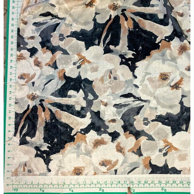 Fabricut "Perseids" Charcoal Watercolor Floral Velvet Fabric- 7.8 Yards For Sale - Image 9 of 9