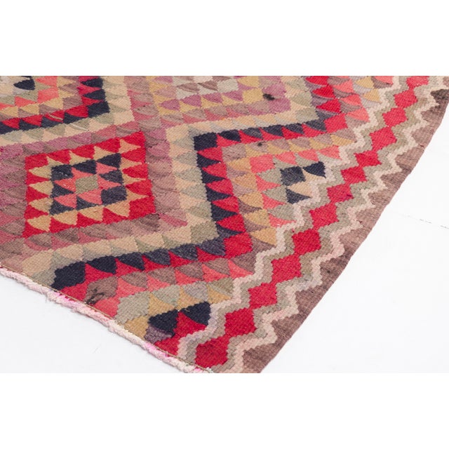 Turkish 1950s Handwoven Turkish Kilim With Tribal Motifs For Sale - Image 3 of 10