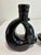 Vintage Frankoma Black Ceramic Modern Loop Vases, a Pair For Sale - Image 4 of 11