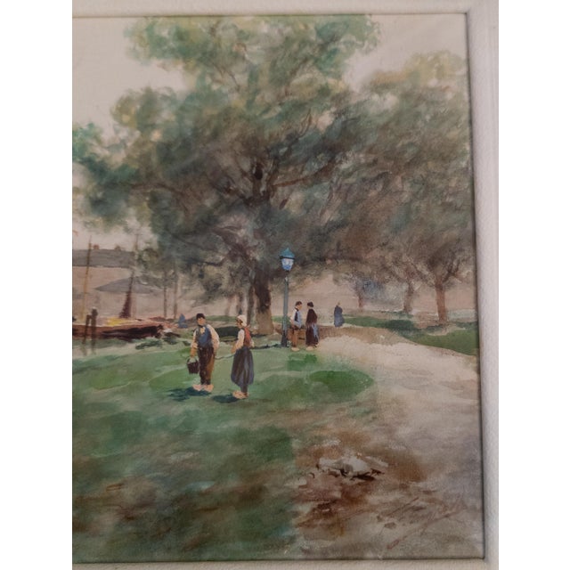 Early 20th Century American Watercolor of European Scene by Frank F. English For Sale - Image 10 of 15