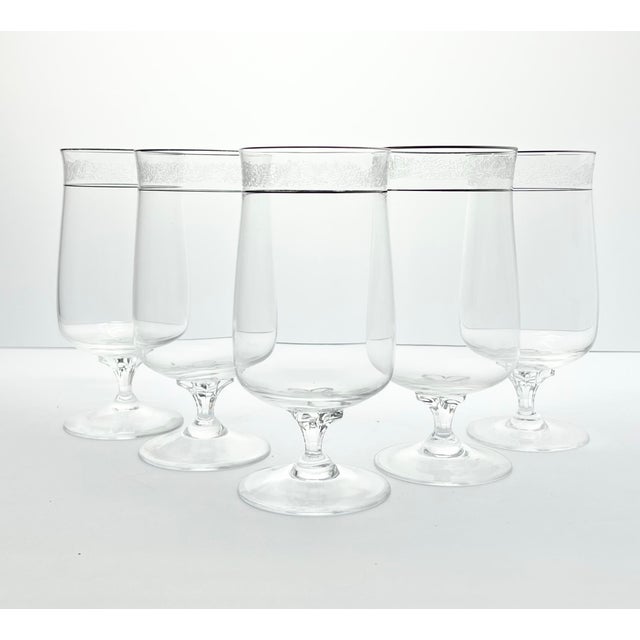 Lenox “Moonspun” Set of 5 Iced Tea Glasses 6 3/8” 15oz Signed Excellent condition. No chips, cracks, or fleabites. Height...