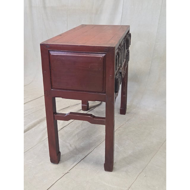 Antique Chinese Qing Dynasty Lacquer Side Table With Birds and Flowers For Sale - Image 15 of 17