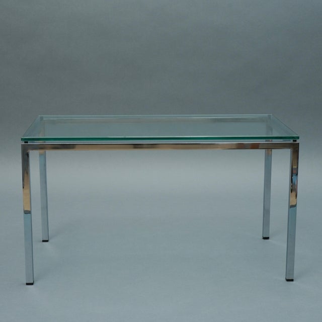Mid-Century Modern Vintage Coffee Table in Glass and Steel, 1960s For Sale - Image 3 of 6