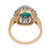 19th Century Victorian Turquoise Rose Cut Diamond 14k Rose Gold Cluster Ring, Size 8.5 For Sale In Los Angeles - Image 6 of 7