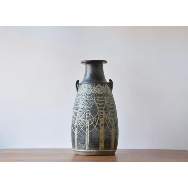 Large Brutalist Danish Sejer Unic Sculptural Ceramic Floor Vase, 1970s For Sale - Image 4 of 14