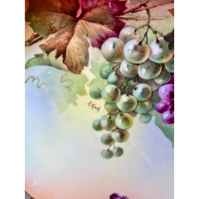 Green Signed A. Koch J&c Bavaria Hand-Painted Grape Porcelain Service - 5 pcs For Sale - Image 8 of 12