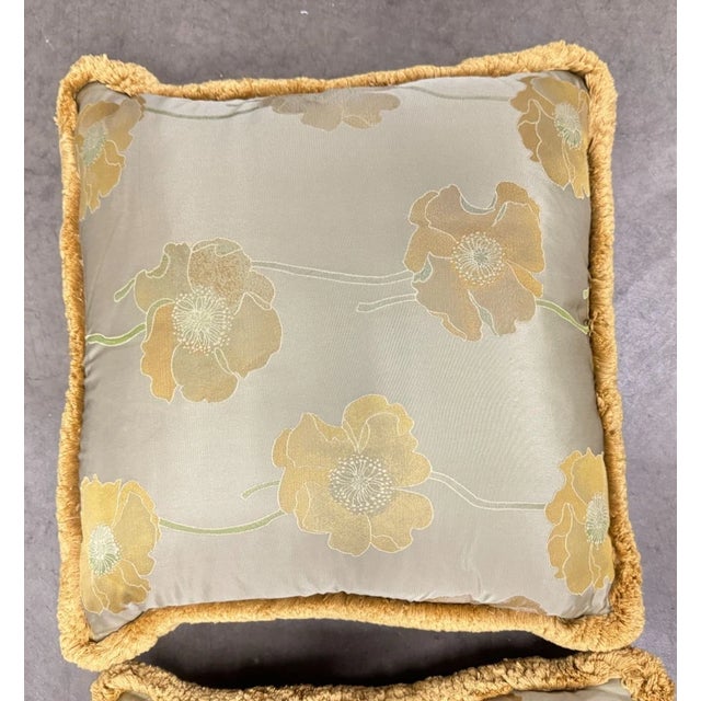 Vintage Floral Satin & Tapestry Pillows - Set of 3 For Sale In Chicago - Image 6 of 14