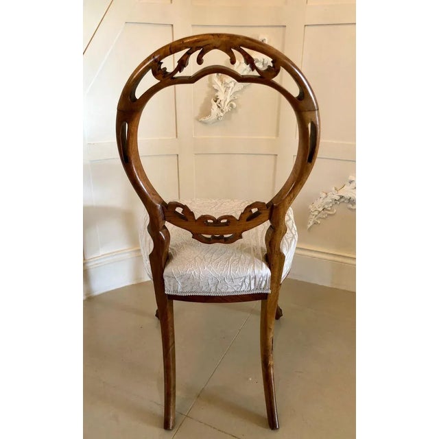 Antique English Victorian Walnut Dining Chairs, Set of 6 For Sale - Image 9 of 11