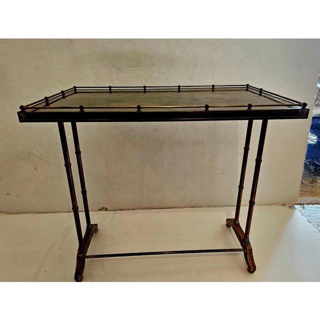 Ornamental & Decorative Materials Brass & Iridescent Pair of Vintage Nesting Tables For Sale - Image 7 of 12