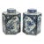 Pair of Chinese Blue & White Porcelain Tea Canisters For Sale