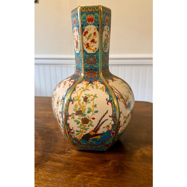 Metal Late 19th Century Cloisonne Vase From Meija Era For Sale - Image 7 of 18