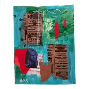 Original Contemporary Collage by Cassandra Auker “Brigitte Considers”