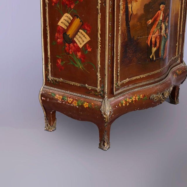 French Louis XIV Style Vernis Martin Decorated Vitrine With Ormolu C1890 For Sale - Image 16 of 18