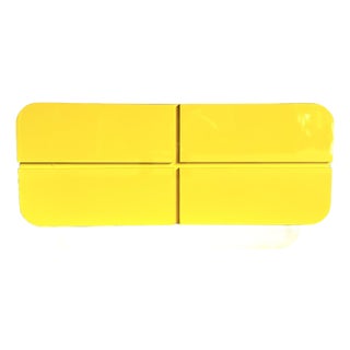 Postmodern Yellow Lacquer Laminate Waterfall Dresser/Chest of Drawers For Sale