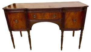 Antique George III Figured Mahogany Breakfront Sideboard