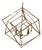 Calder Brass Open Cube Modern Chandelier For Sale