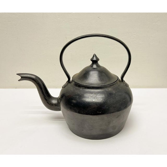 19th Century Gooseneck Cast Iron Tea Kettle, Scotland For Sale - Image 9 of 16