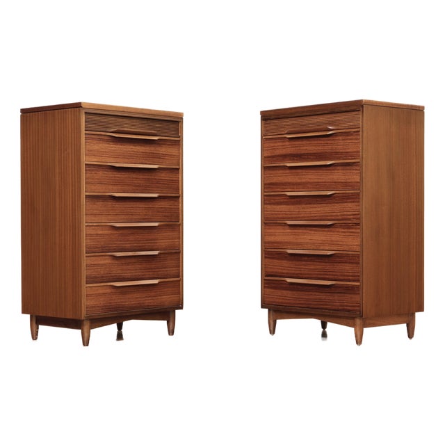 Pair of Tallboy Dressers by White & Newton For Sale