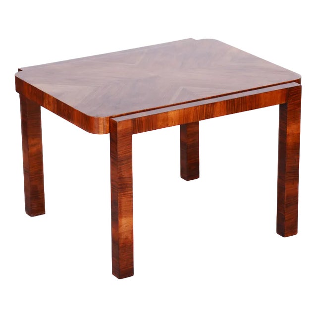 Small Czech Art Deco Table in Walnut from Thonet, 1930s For Sale