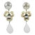 Cilea Paris Baroque White and Glitter Resin Pair of Dangle Clip Earrings For Sale