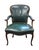 Antique French Green Leather Arm Chair For Sale - Image 13 of 13