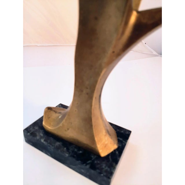 Vintage Brass Brutalist Abstract Mid Century Bird Sculpture For Sale - Image 9 of 11