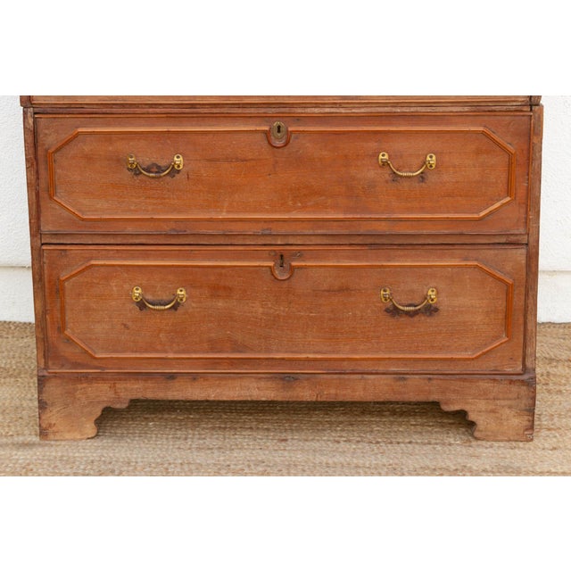 Wood Antique Colonial Teak Chest on Chest For Sale - Image 7 of 12