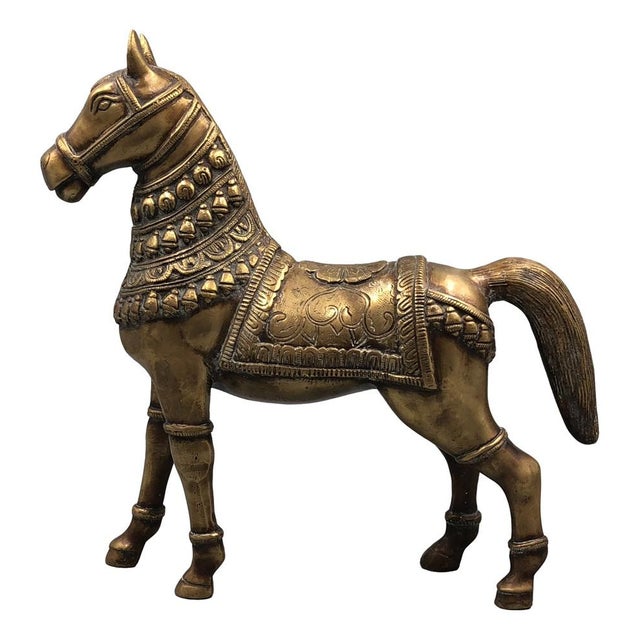 Vintage Handmade Brass Horse Statue, 1960s For Sale - Image 16 of 16