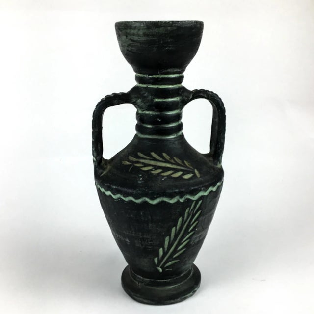 Vintage Mediterranean Terra Cotta Clay Greek Design Vase For Sale In Portland, ME - Image 6 of 13