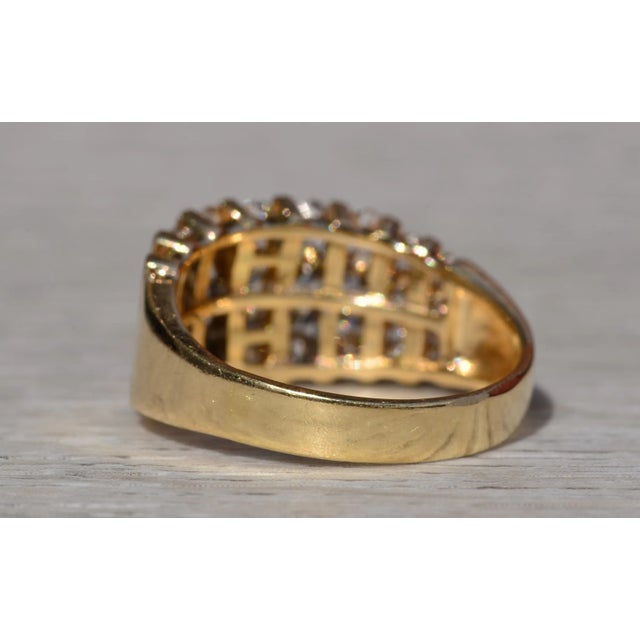 1990s The Tavanta: Ladies 14K Yellow Gold Cocktail Ring Channel set with Diamonds For Sale - Image 5 of 10