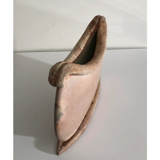 2000 - 2009 Tuscan Style Salt Glaze Ceramic Vessel Vase, Artist Signed For Sale - Image 5 of 9