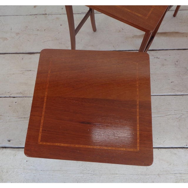 Edwardian Nesting Tables in Inlaid Mahogany, 1930s, Set of 3 For Sale - Image 16 of 18