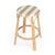 Ivory Tobias 24 in. Seat Height Round Rattan Backless Counter Stool, Tan/White Stripe/ Natural Rattan Frame For Sale - Image 8 of 8