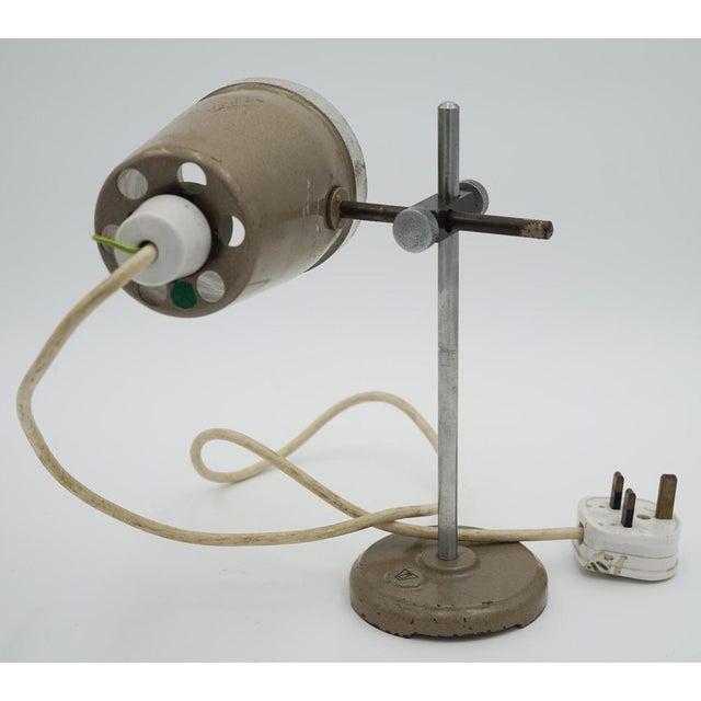 English Salvaged Laboratory School Table Lamp Adjustable Light 007, 1940s For Sale - Image 14 of 15
