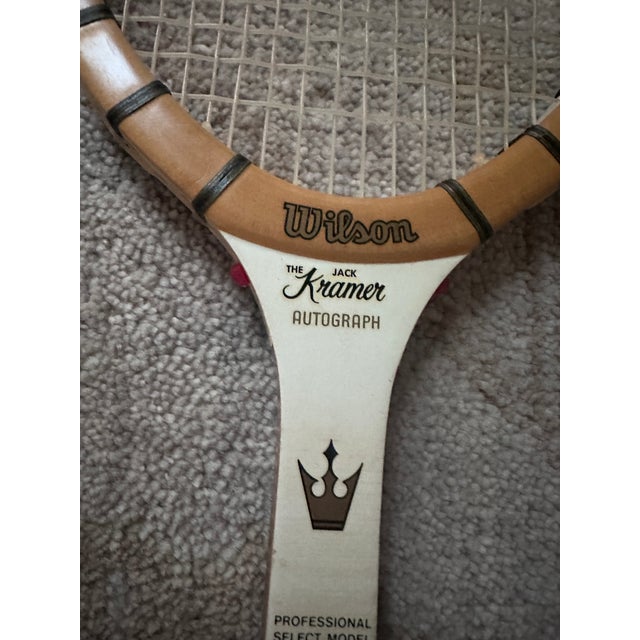 Mid-Century Modern Set of 3 Vintage Wood Tennis Rackets For Sale - Image 3 of 3