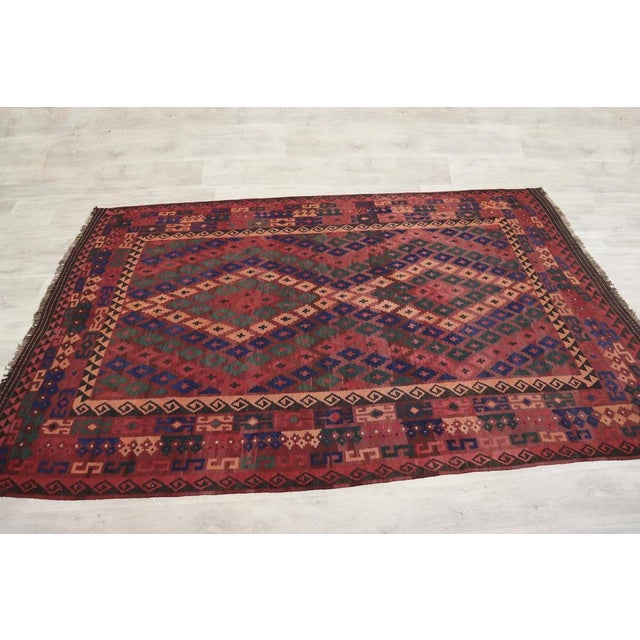 Afghan Kilim Rug, 1920s For Sale - Image 10 of 18
