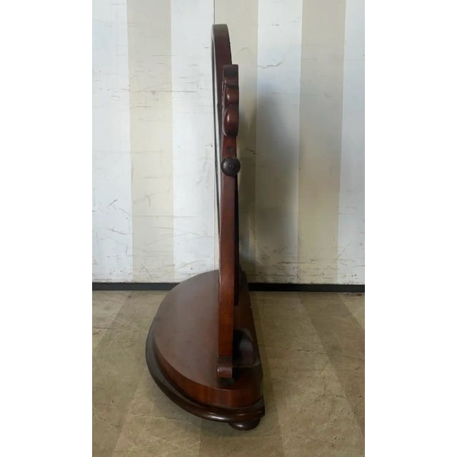 19th Century American Empire Mahogany Dressing Mirror With Dolphins For Sale - Image 4 of 7
