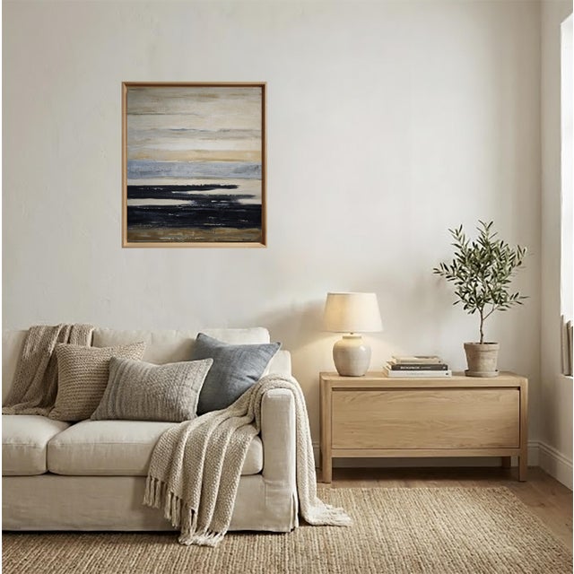 Paint Entre 2 Calmes, Abstract Landscape, Contemporary Framed by Sophie Dumont For Sale - Image 7 of 8