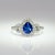 Blue Sapphire Ring With Earth Mined Diamonds in Solid 14k Gold | Pear Cut 8x6mm, Size 6.75 For Sale - Image 4 of 9