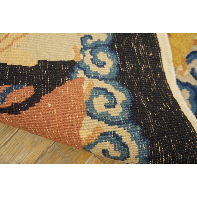 Antique Art Deco Hallway Runner Wool Black Rug, Circa Date: 1920s. This exceptional piece captures the dramatic shift in...