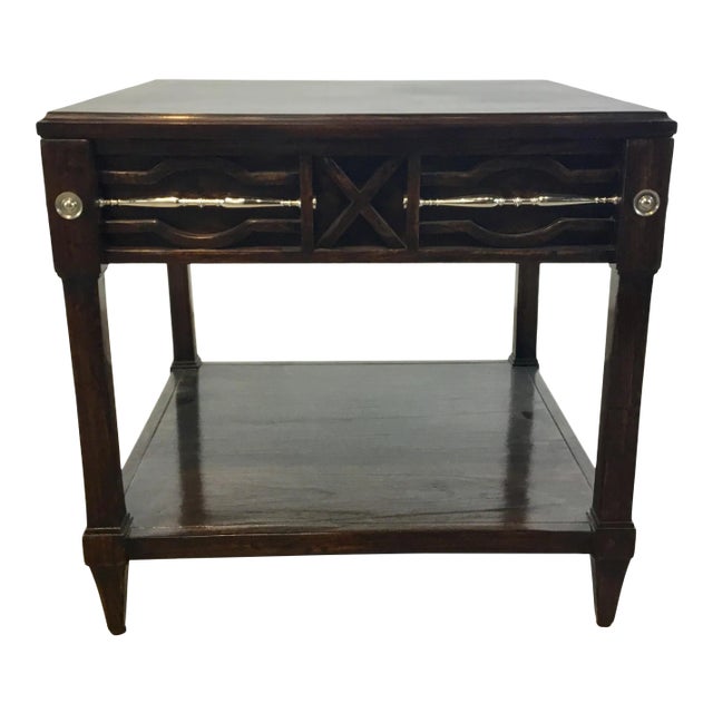 Ambella Home Modern Dark Walnut Finished Wood Spindle Cocktail Table For Sale