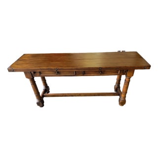 Century Furniture Coddington Mahogany Extendable Console Dining Table With Two Drawers – 72” X 20” Closed, Expands to 40” For Sale