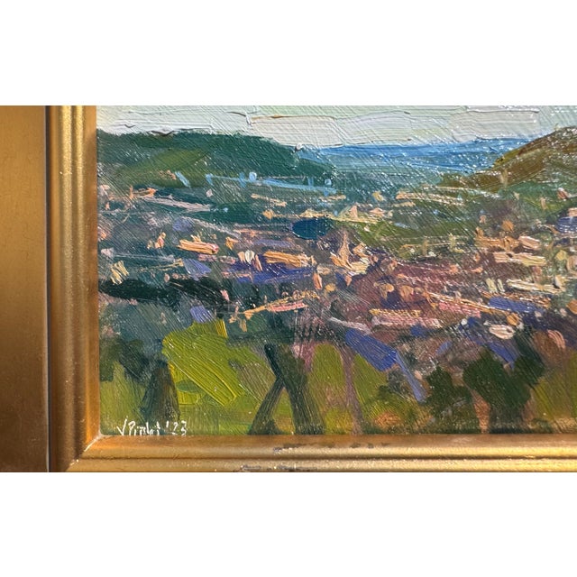 2020s 2023 Listed Uk Artist Valerie Pirlot Roi Original Impressionist Oil Painting in Gold Plein Air For Sale - Image 5 of 10