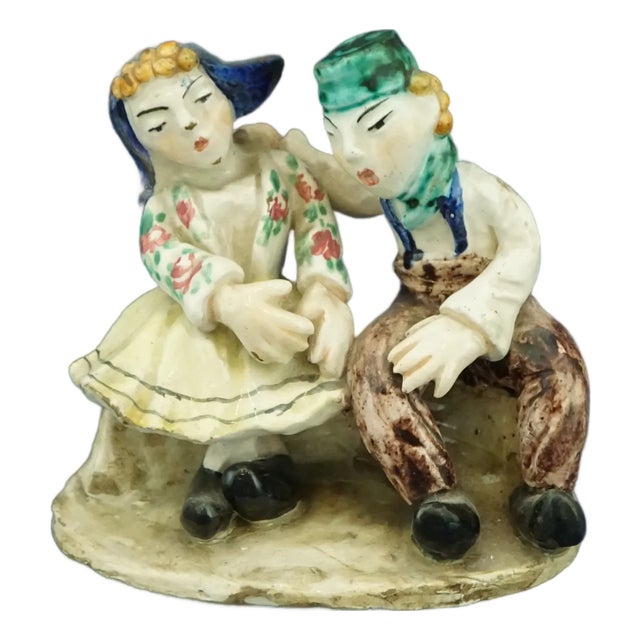 20th Century Art Deco Sculpture in Plastic Ceramic by Leo Anzengruber for Carraresi, Lucchesi, Italy For Sale