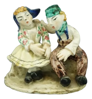 20th Century Art Deco Sculpture in Plastic Ceramic by Leo Anzengruber for Carraresi, Lucchesi, Italy