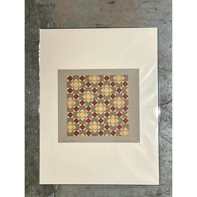 This vintage 1960s serigraph on paper exemplifies mid-century modern design sensibilities through a vibrant, visually...